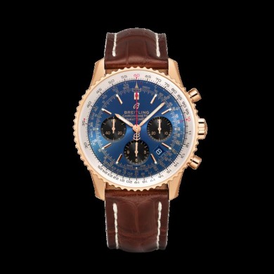 Knockoff Best Breitling Navitimer 1 B01 Chronograph 43 Red gold Blue WJ00404