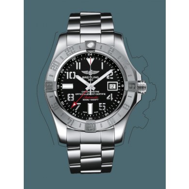 Replica AAA Breitling Avenger II GMT Steel Volcano Black Breitling WJ00302