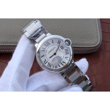 Cartier V6F Ballon Bleu 36mm White Dial Bracelet Ronda Quartz WJ00196